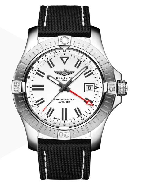 Replica Breitling Avenger Automatic GMT 43 Steel White A32397101A1X1 Men Watch